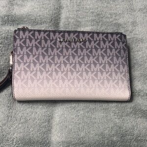 Michael Kors Blue and Gray Logo Wallet/Wristlet